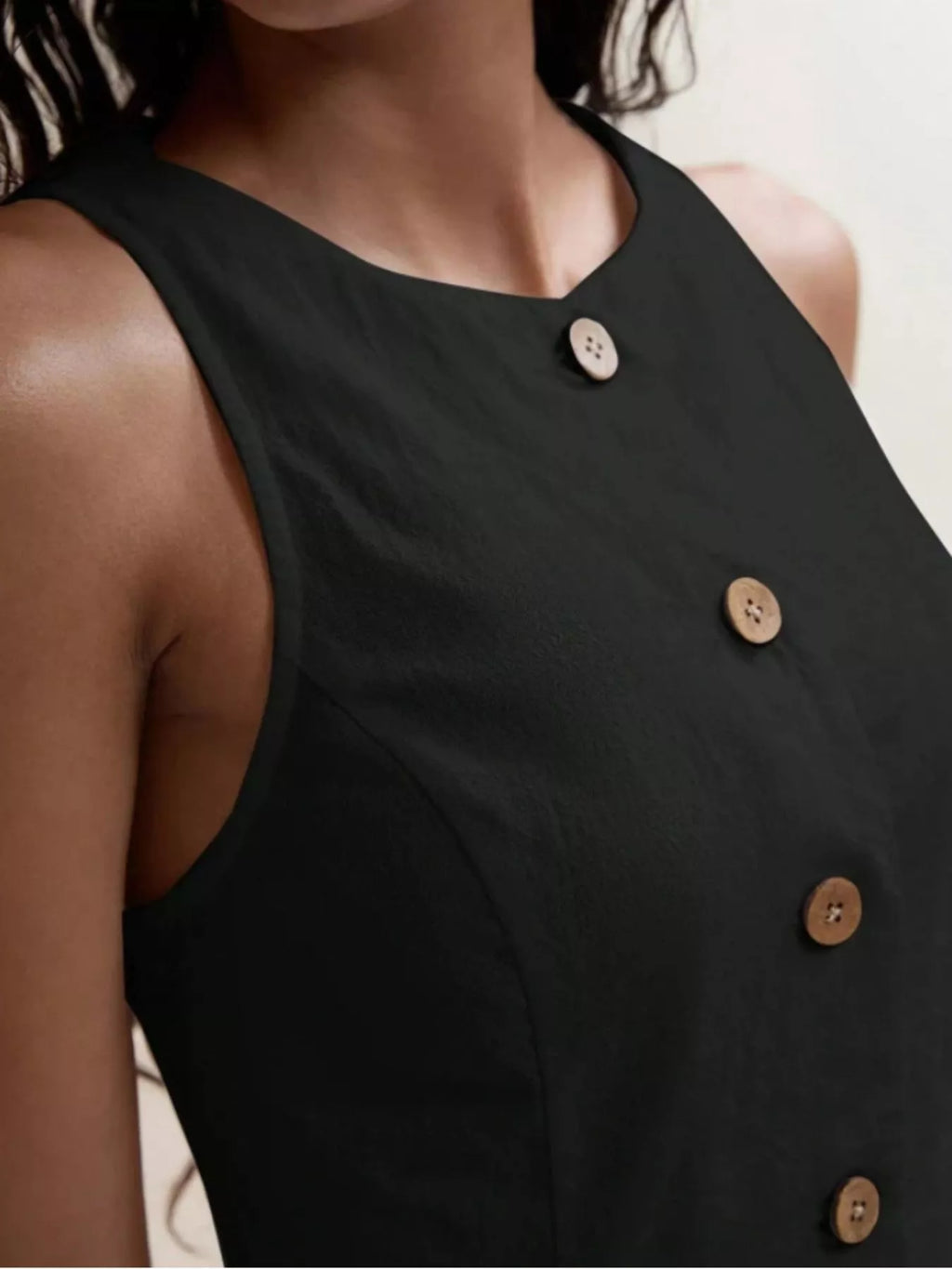 Button-Down Sleeveless Top and Shorts Set - Godess beauty  #