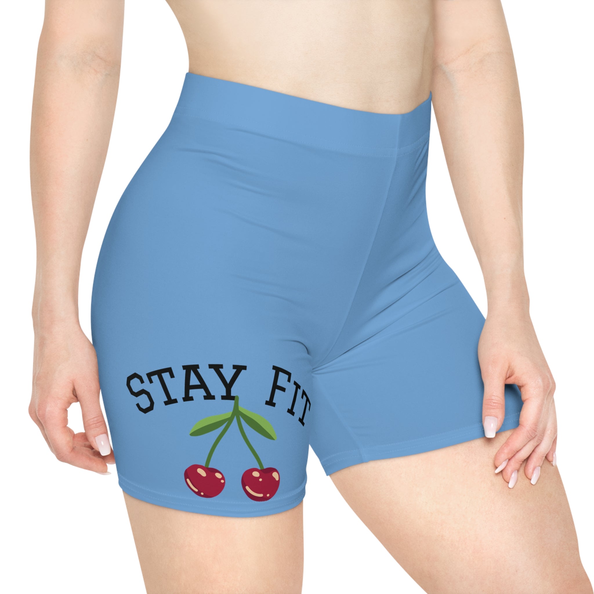 Cherry Logo Biker Shorts | Goddess Beauty Fitness Print - Godess beauty  #