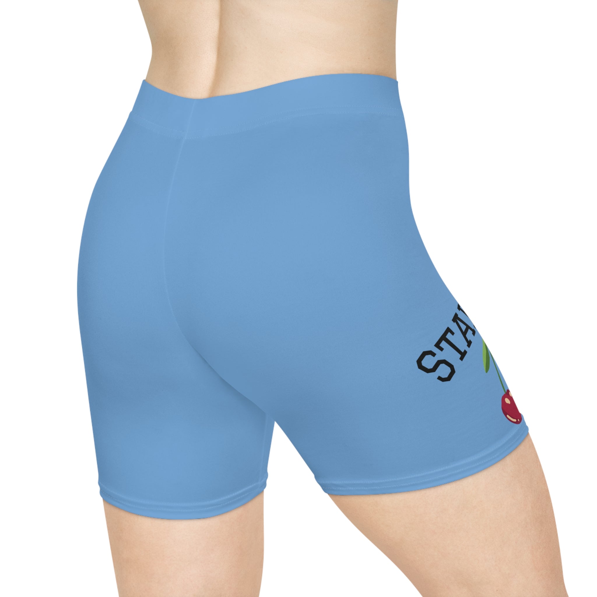 Cherry Logo Biker Shorts | Goddess Beauty Fitness Print - Godess beauty  #
