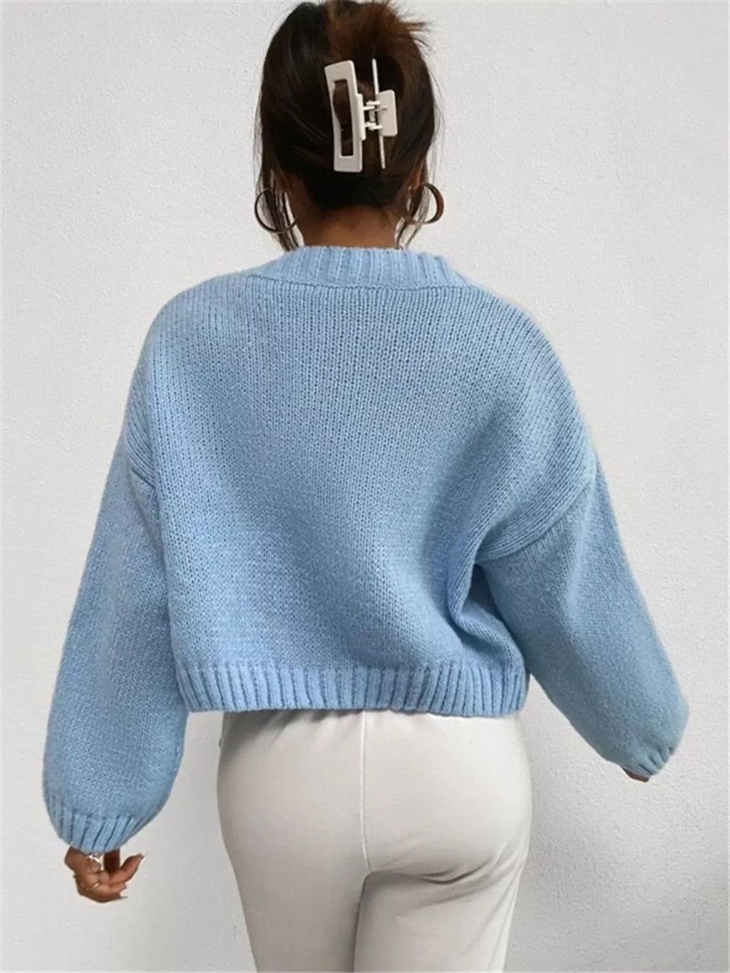 Cloud Button Up Knit Cardigan - Godess Beauty  #