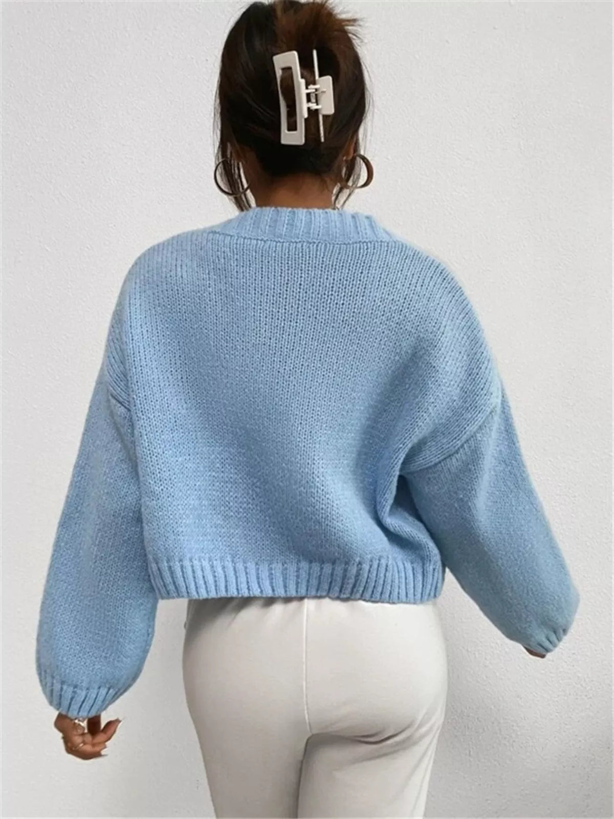 Cloud Button Up Knit Cardigan - Godess Beauty  #