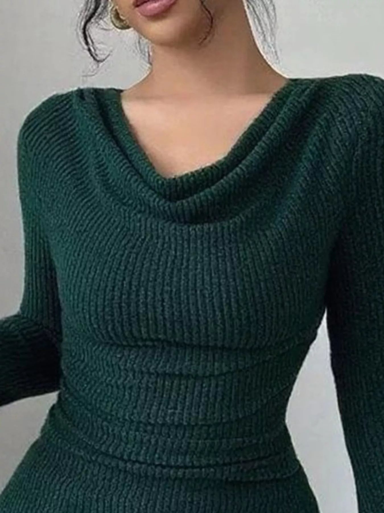 Cowl Neck Flare Sleeve Top - Godess beauty  #