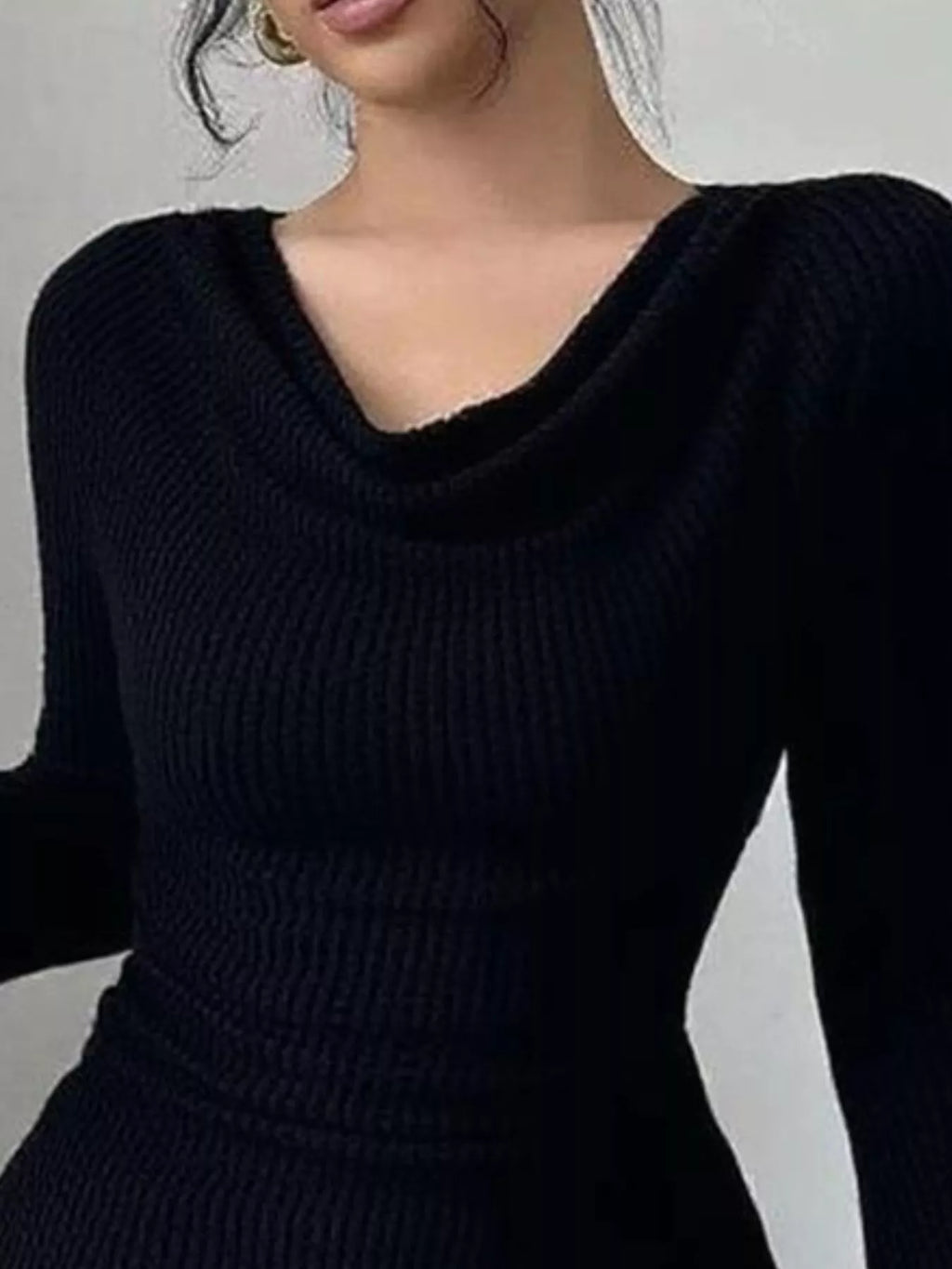 Cowl Neck Flare Sleeve Top - Godess beauty  #
