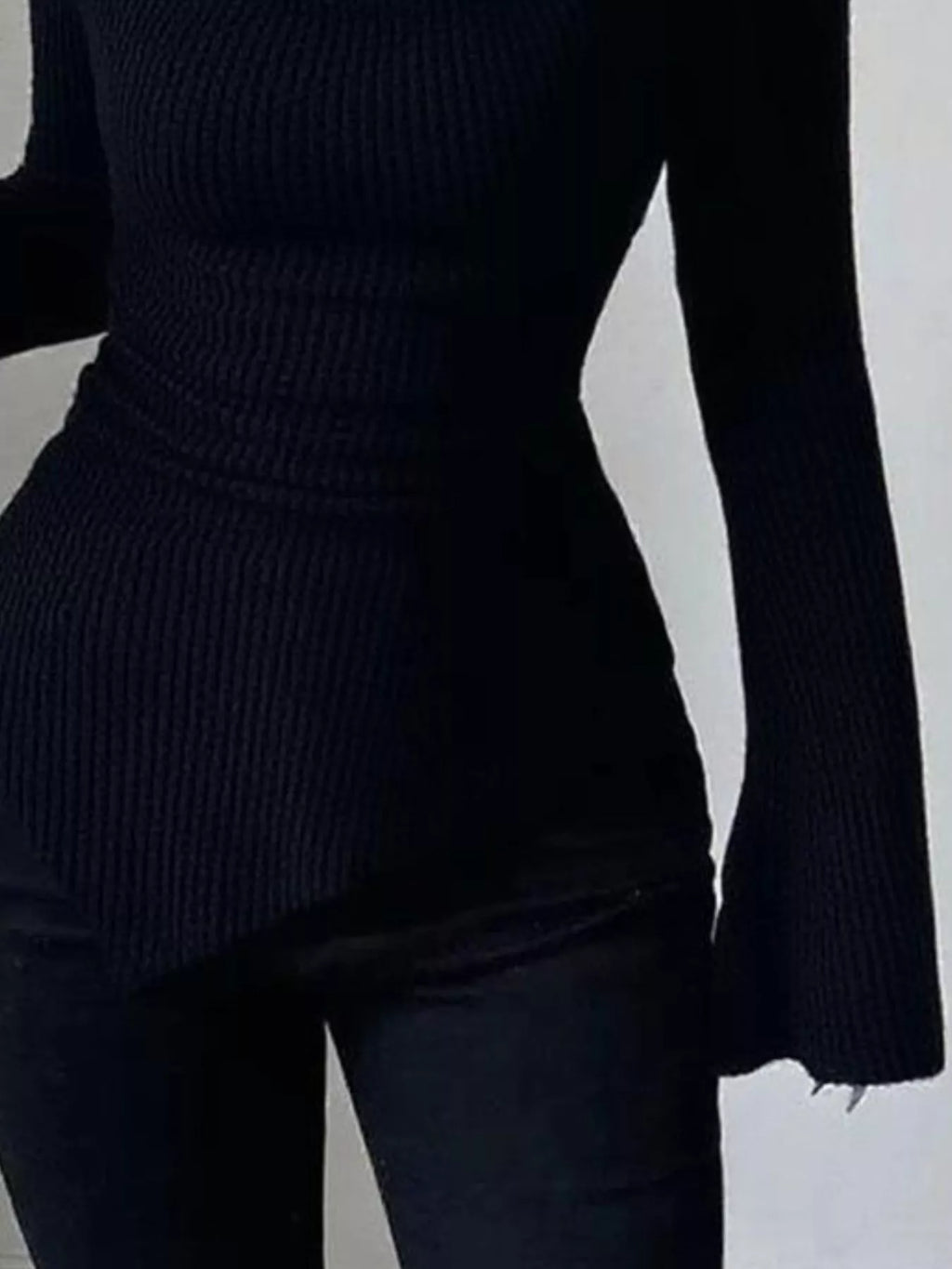 Cowl Neck Flare Sleeve Top - Godess beauty  #