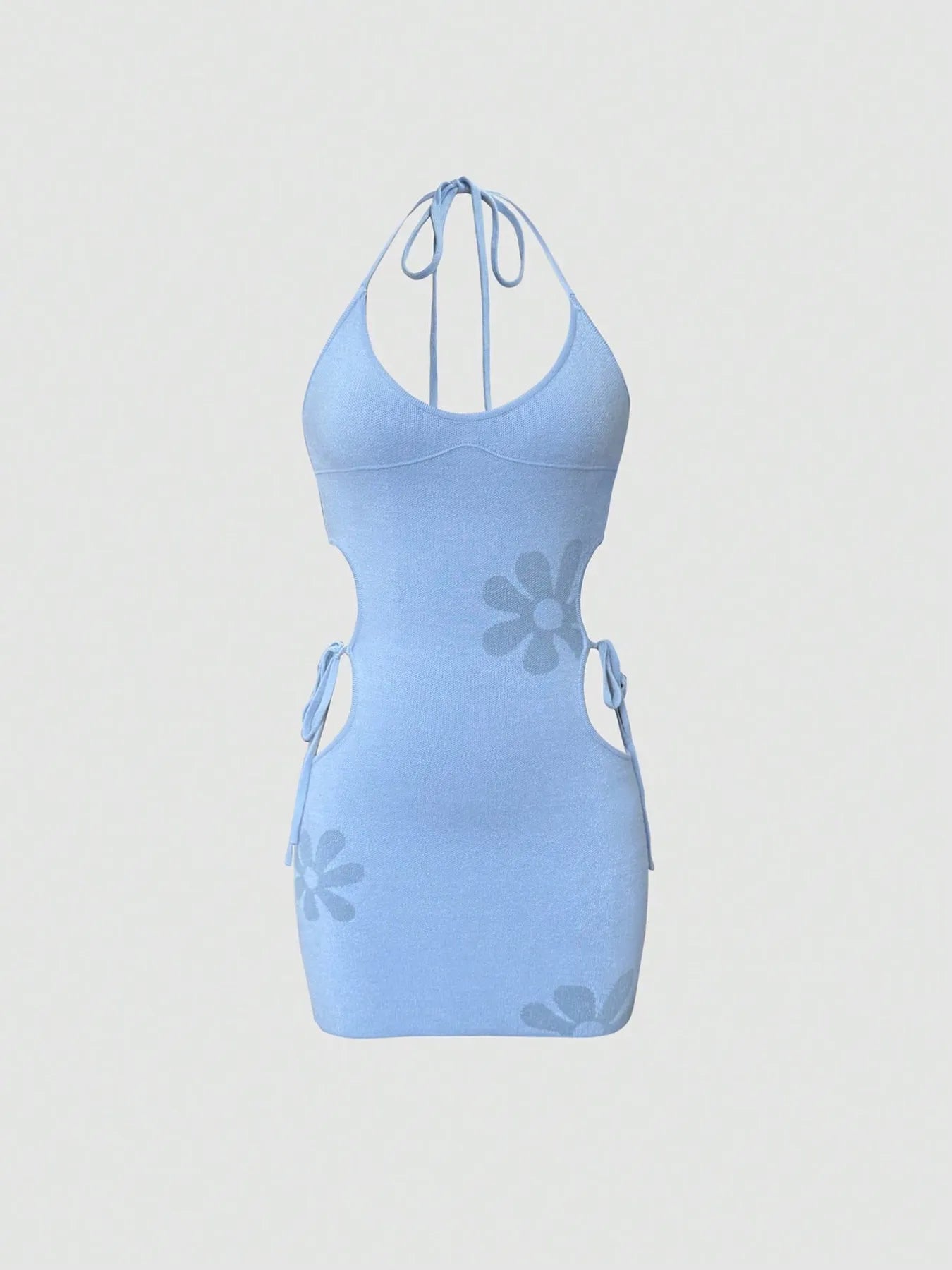 Cutout Halter Neck Mini Dress - Godess beauty  #