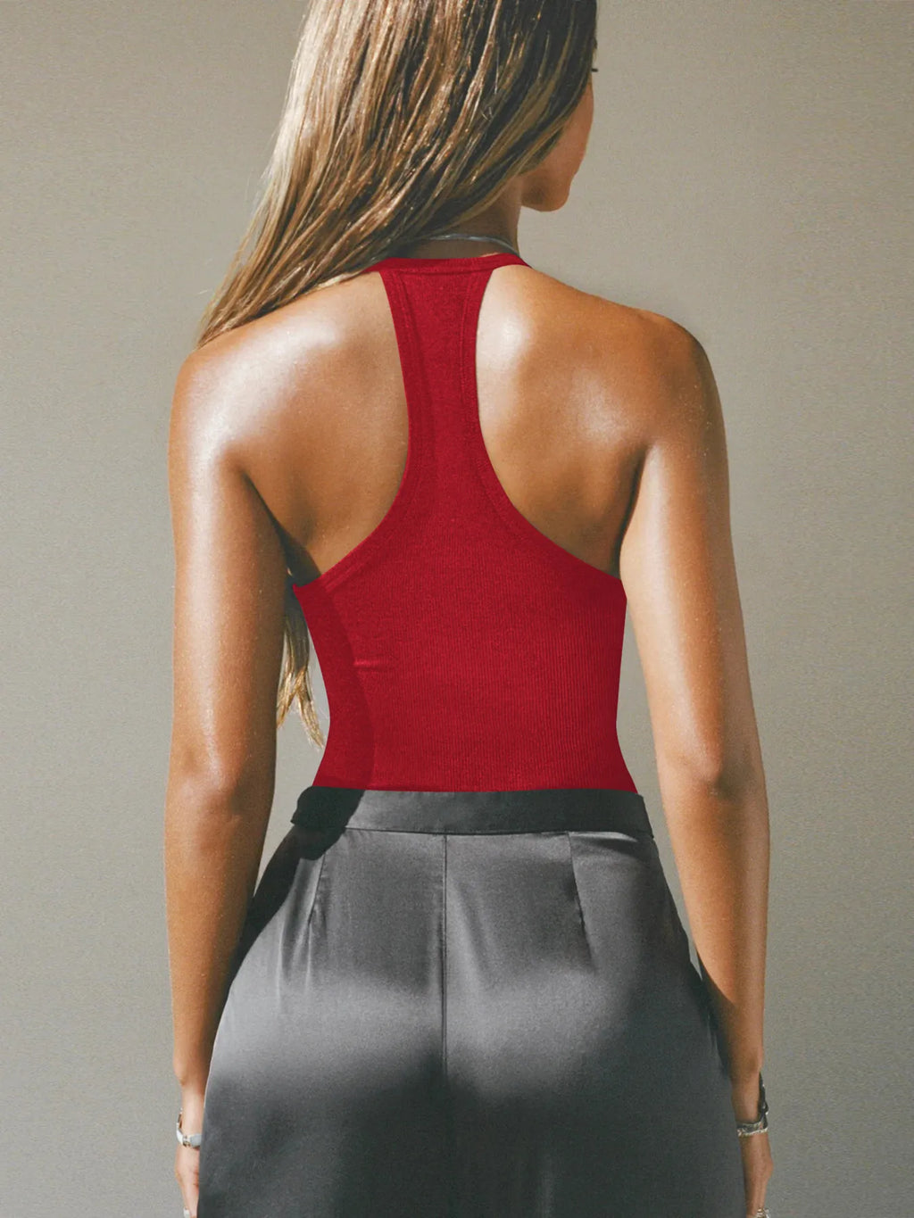 Cutout Ribbed Tank Top - Godess beauty  #
