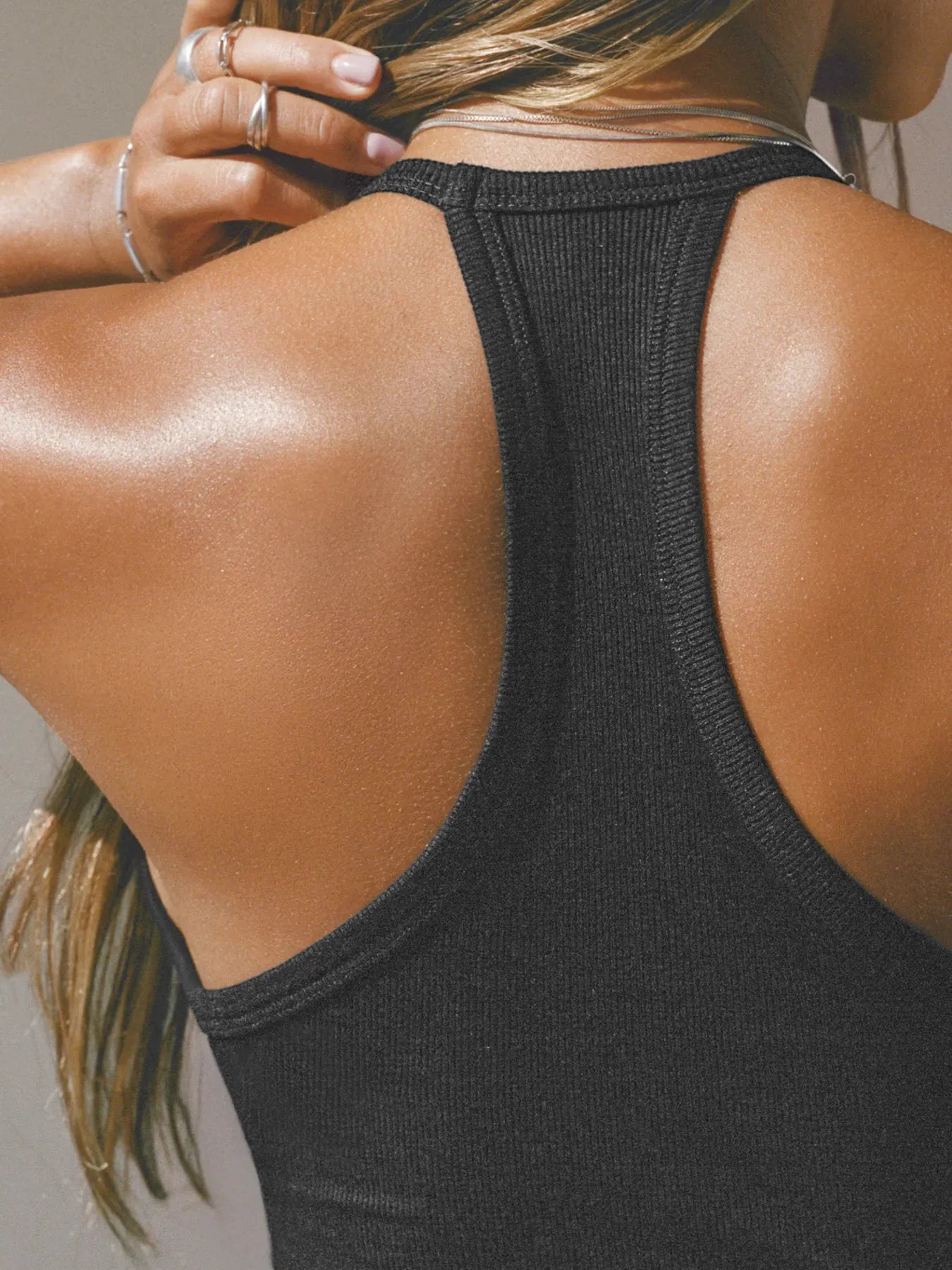 Cutout Ribbed Tank Top - Godess beauty  #