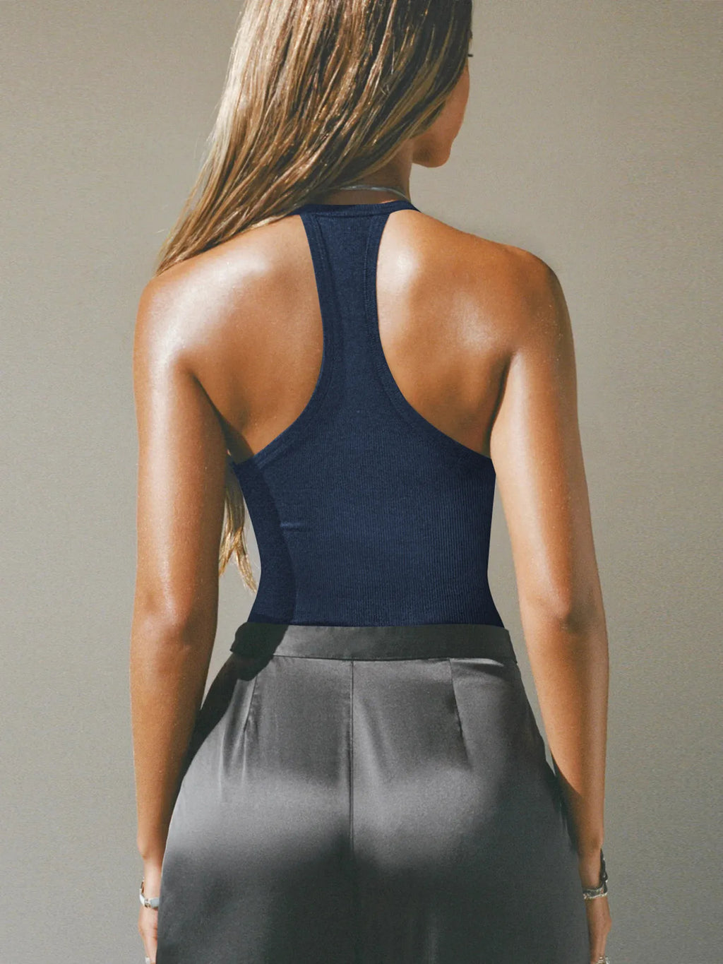 Cutout Ribbed Tank Top - Godess beauty  #