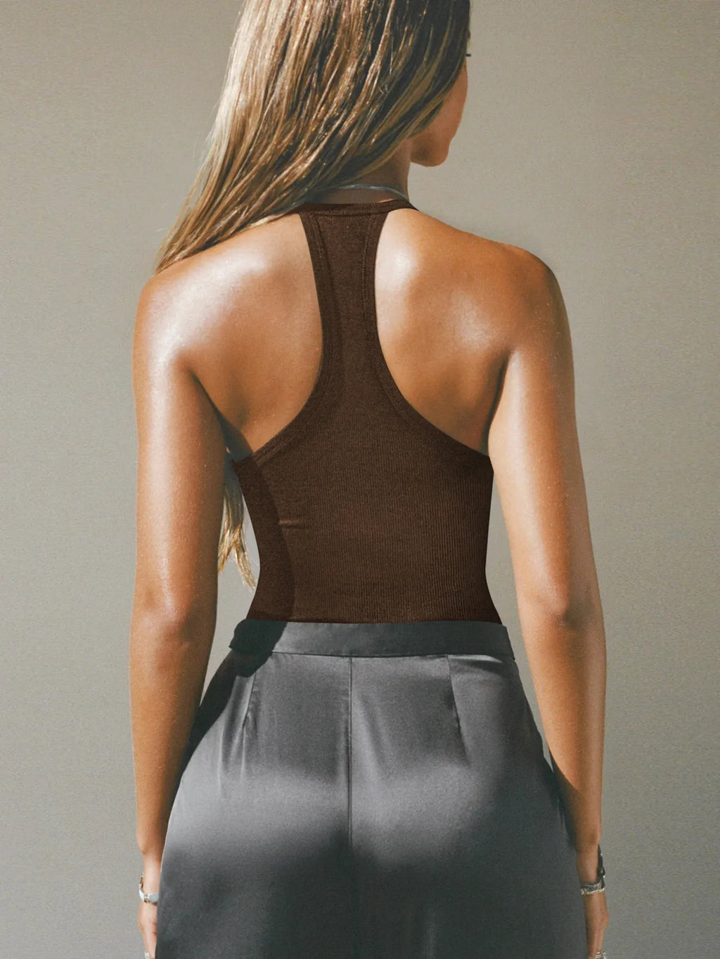 Cutout Ribbed Tank Top - Godess beauty  #