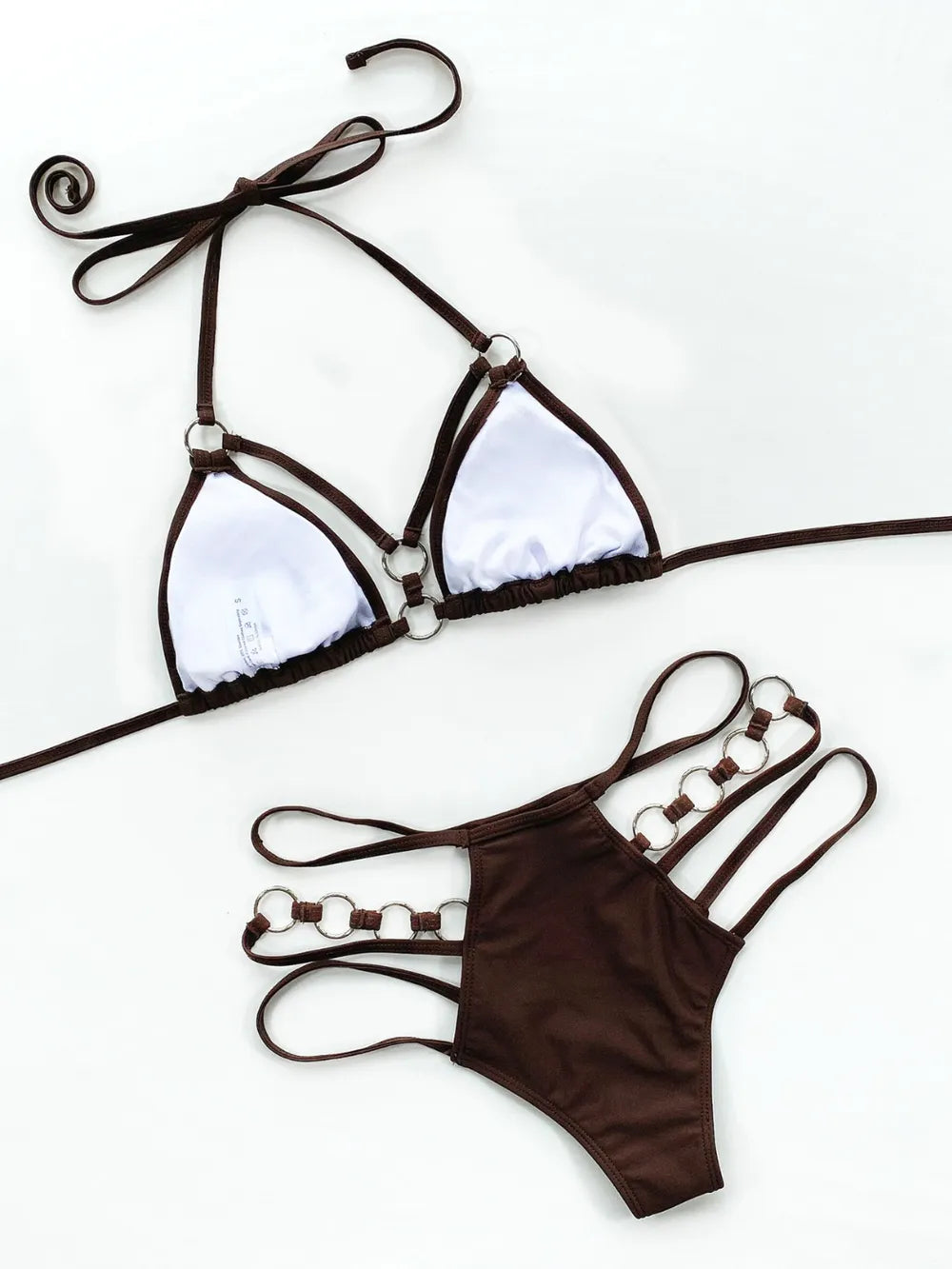 Cutout halter neck two-piece bikini set - Godess beauty  #