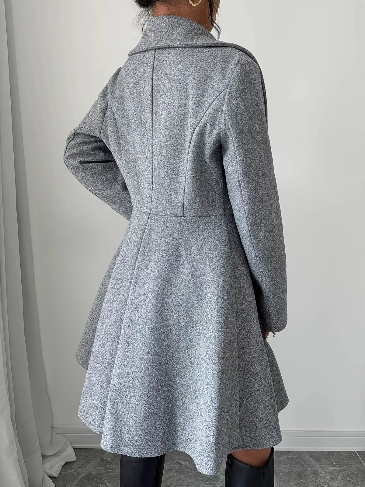 Double-Breasted Long Sleeve Outerwear - Godess Beauty  #