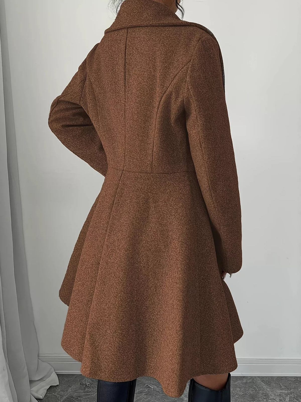 Double-Breasted Long Sleeve Outerwear - Godess Beauty  #