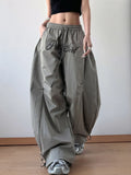 Drawstring Oversized Wide Leg Casual Pants - Godess Beauty  #