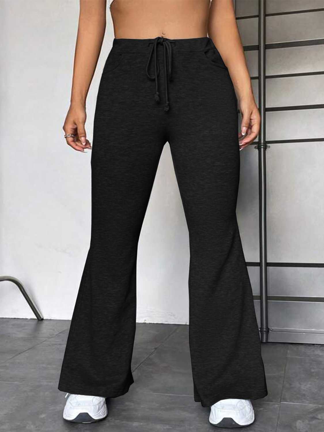 Drawstring Sweatpants with Pockets - Godess Beauty  #