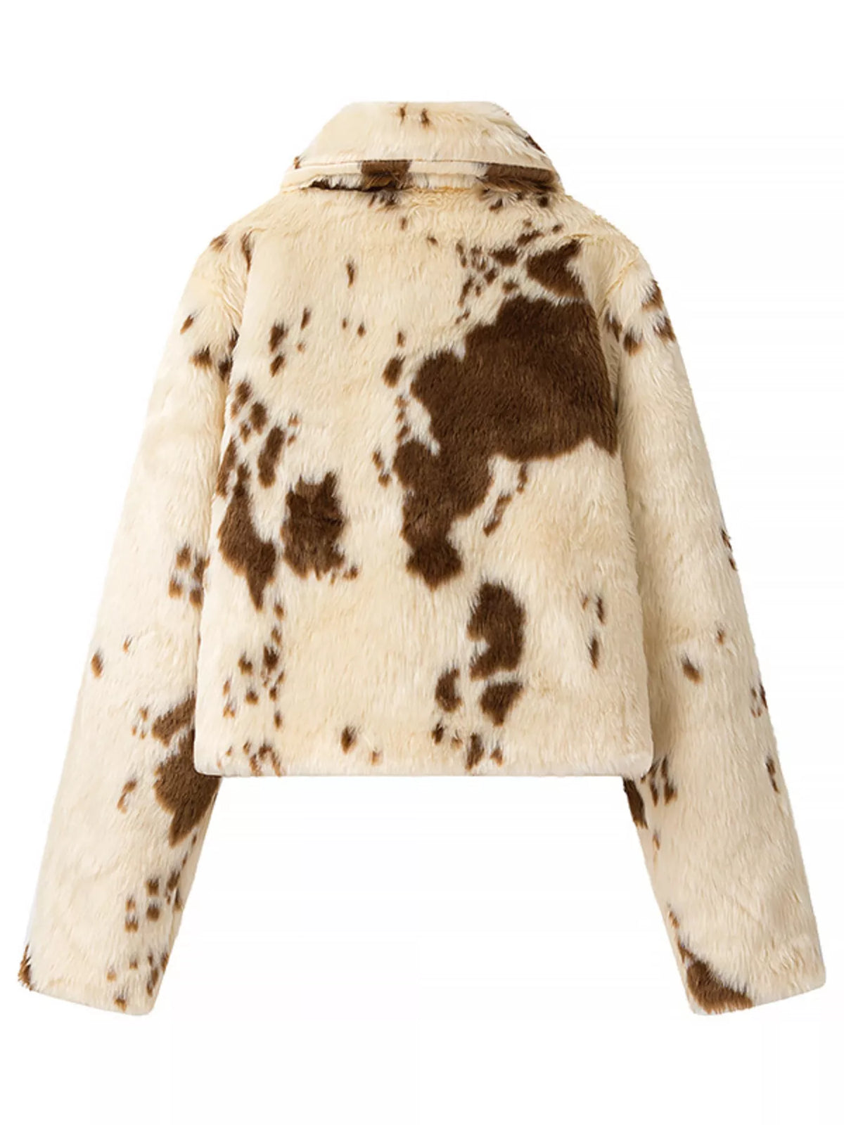 Faux Fur Zip Up Cropped Outerwear - Godess Beauty  #
