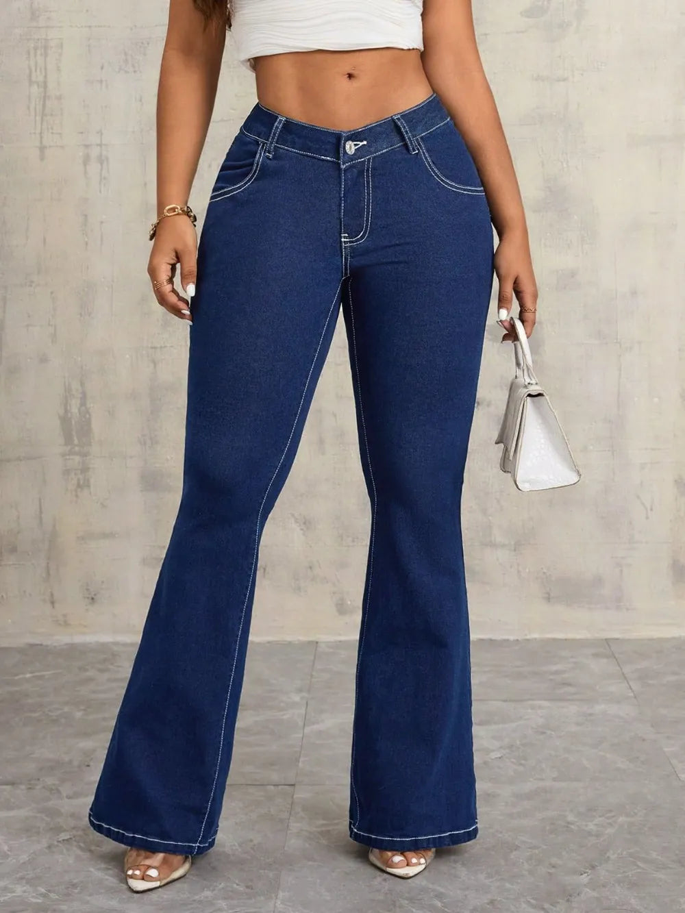 Flare Jeans with Pockets - Godess beauty  #
