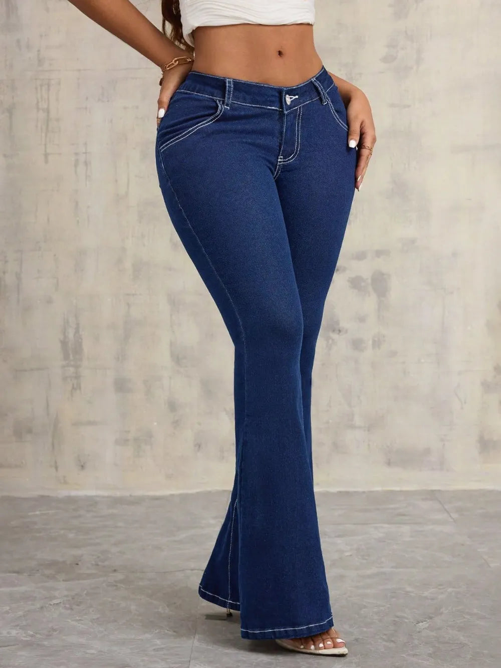 Flare Jeans with Pockets - Godess beauty  #