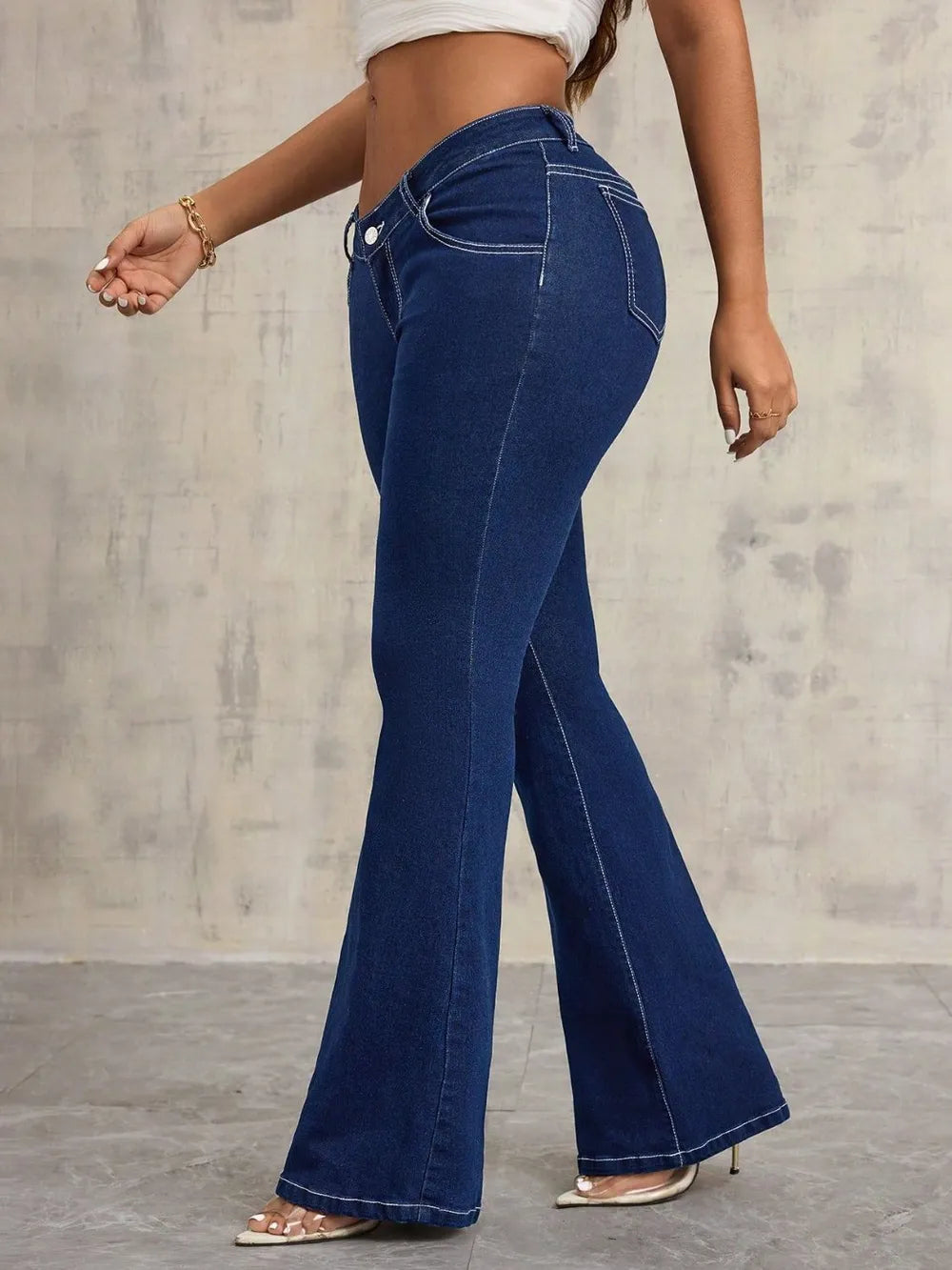 Flare Jeans with Pockets - Godess beauty  #