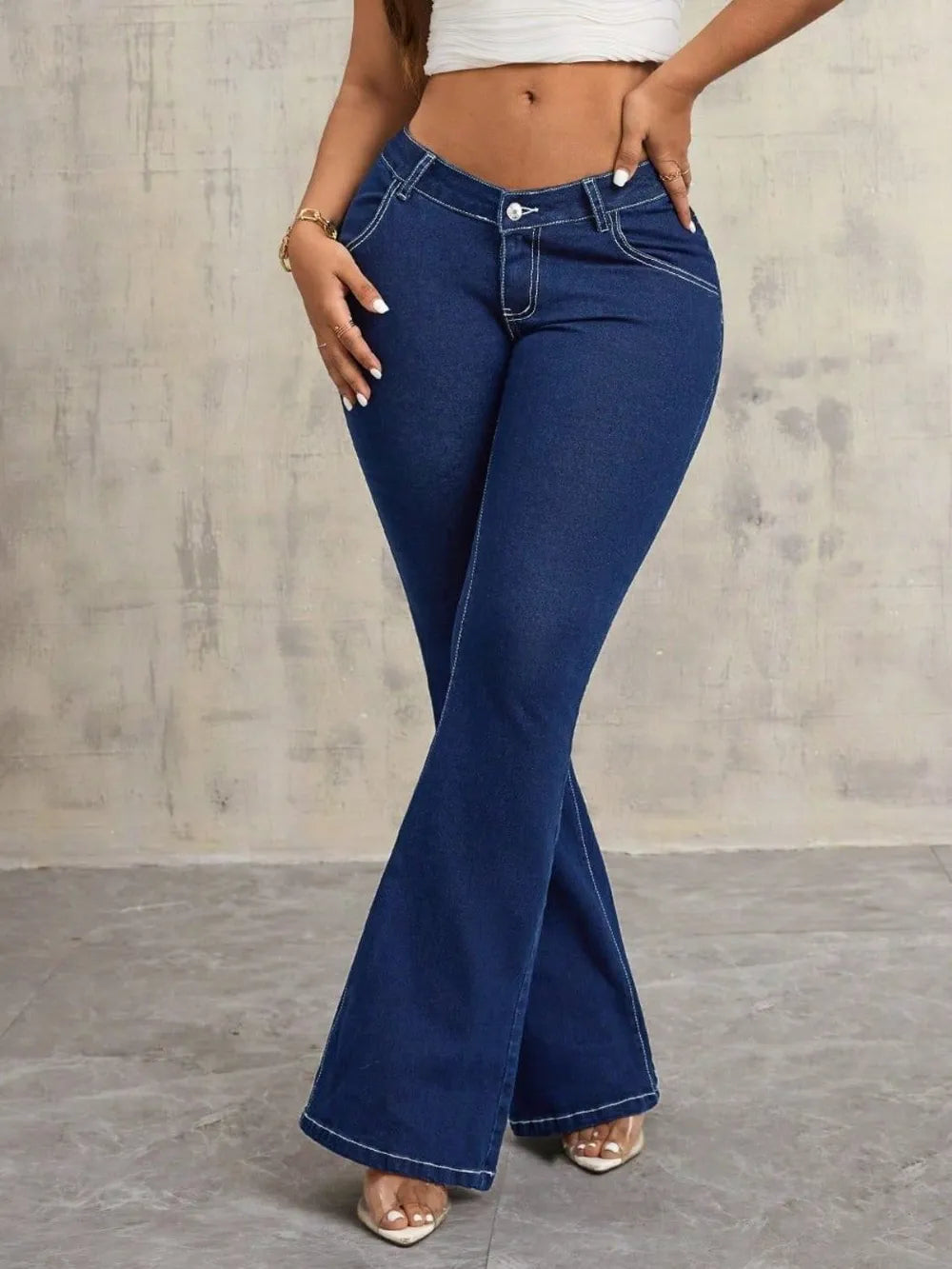 Flare Jeans with Pockets - Godess beauty  #