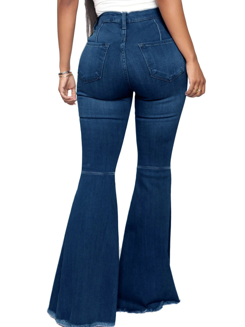 Full Size High-Waisted Raw Hem Flare Jeans Plus Size - Godess beauty  #