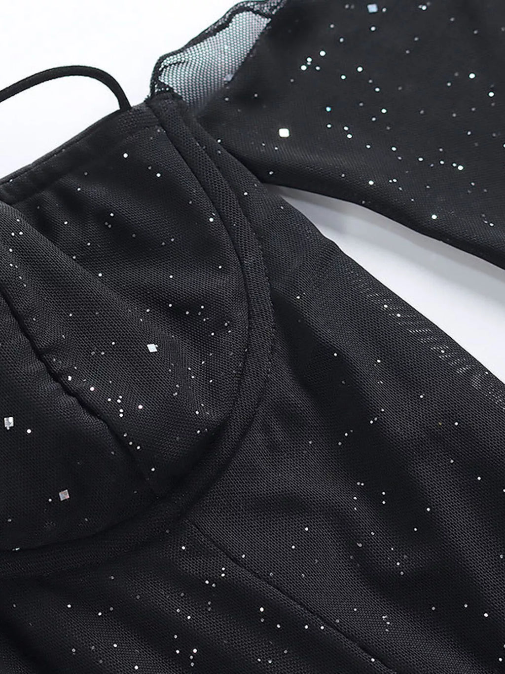 Glitter Mini Dress with Sleeves - Godess beauty  #