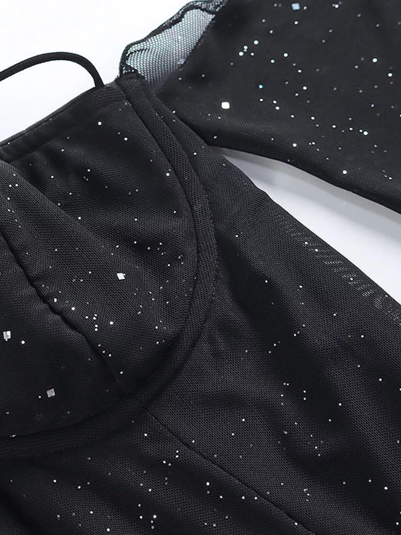 Glitter Mini Dress with Sleeves - Godess beauty  #
