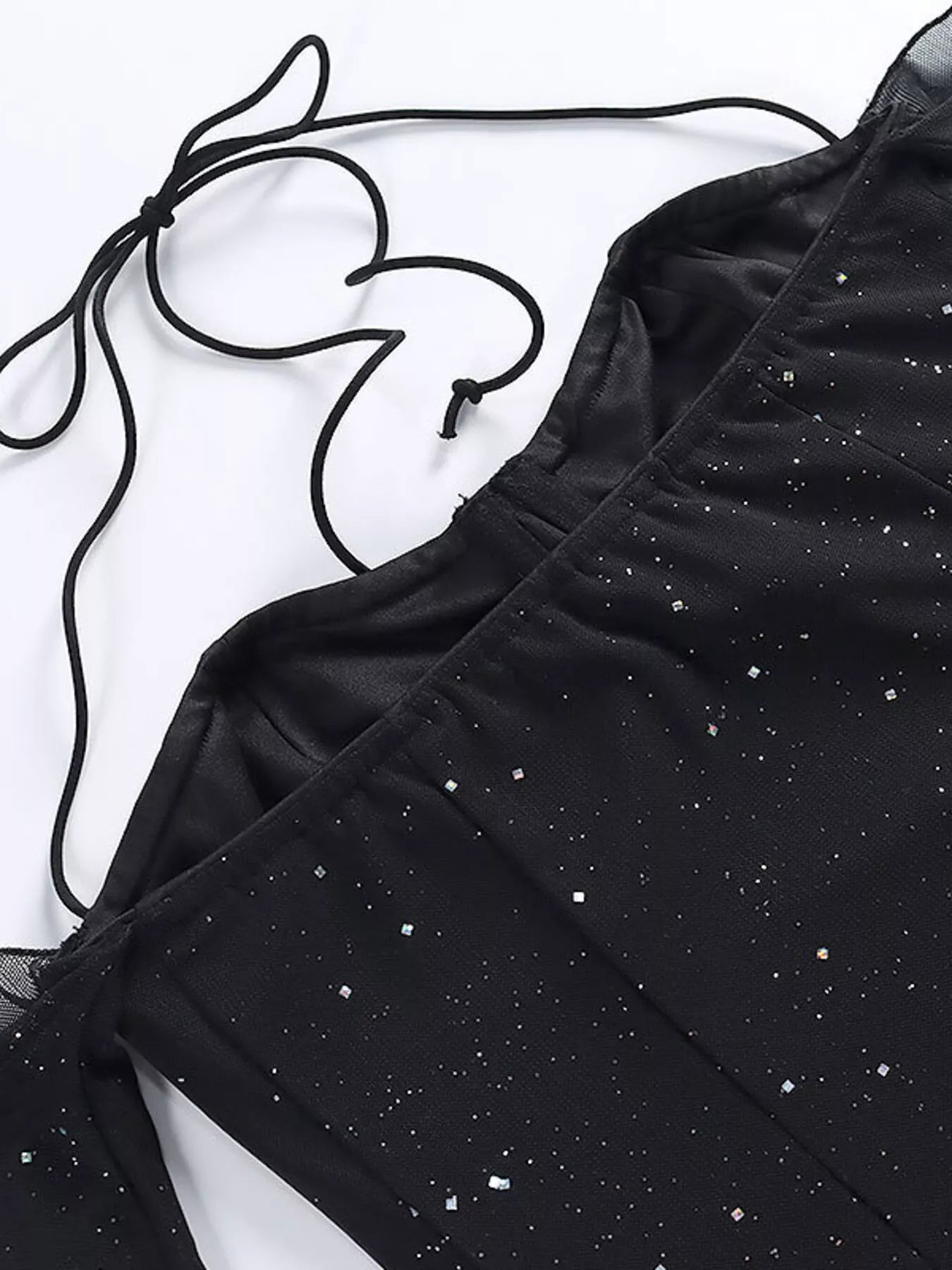 Glitter Mini Dress with Sleeves - Godess beauty  #