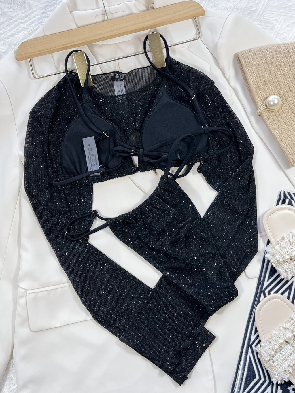Glitter three-piece swim set for women - Godess beauty  #