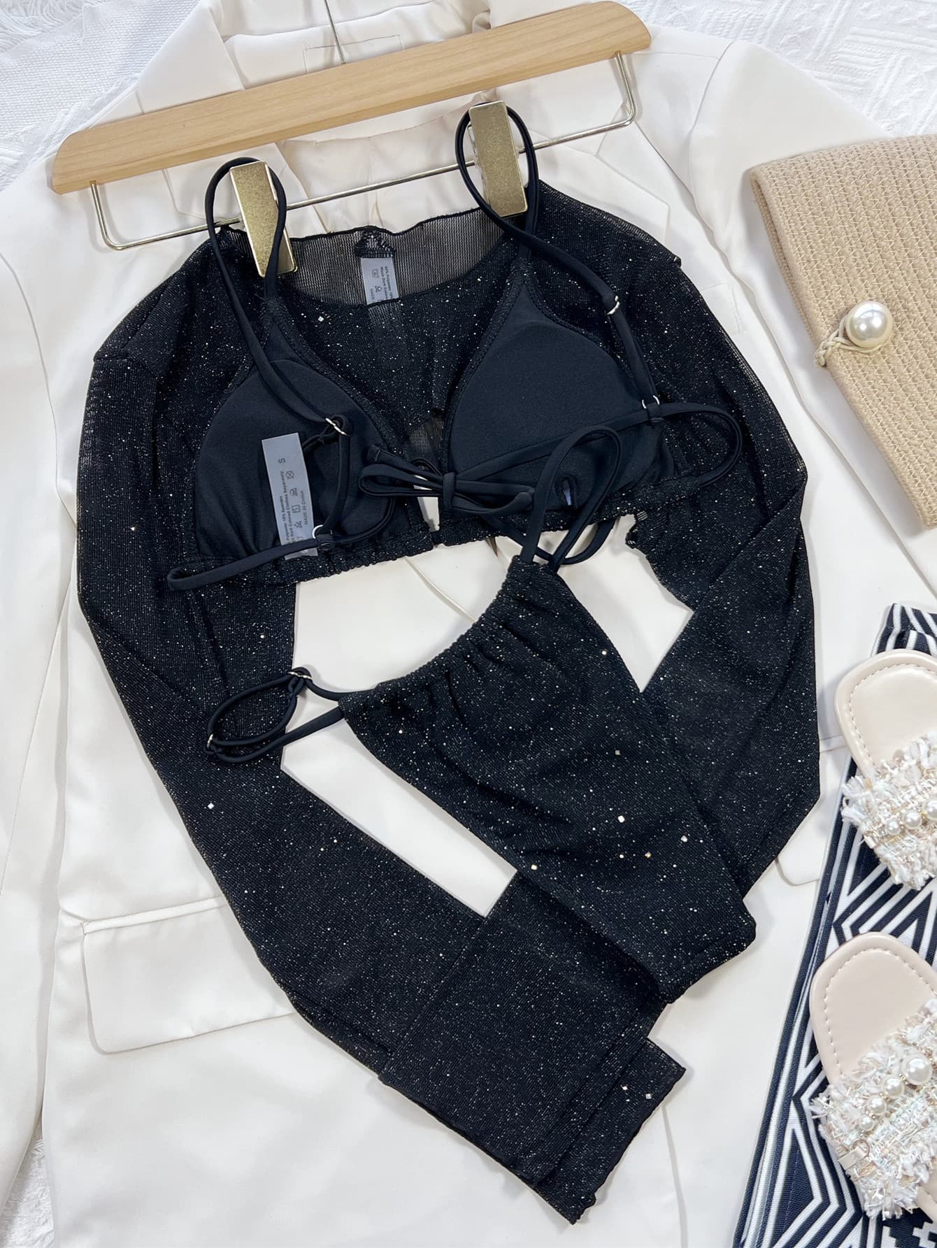 Glitter three-piece swim set for women - Godess beauty  #