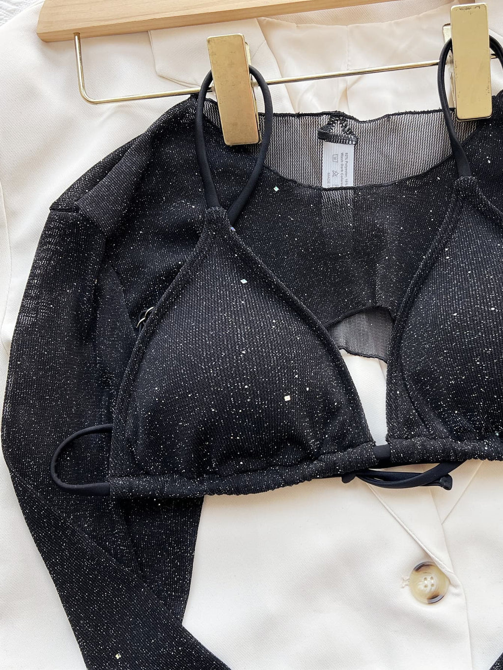 Glitter three-piece swim set for women - Godess beauty  #