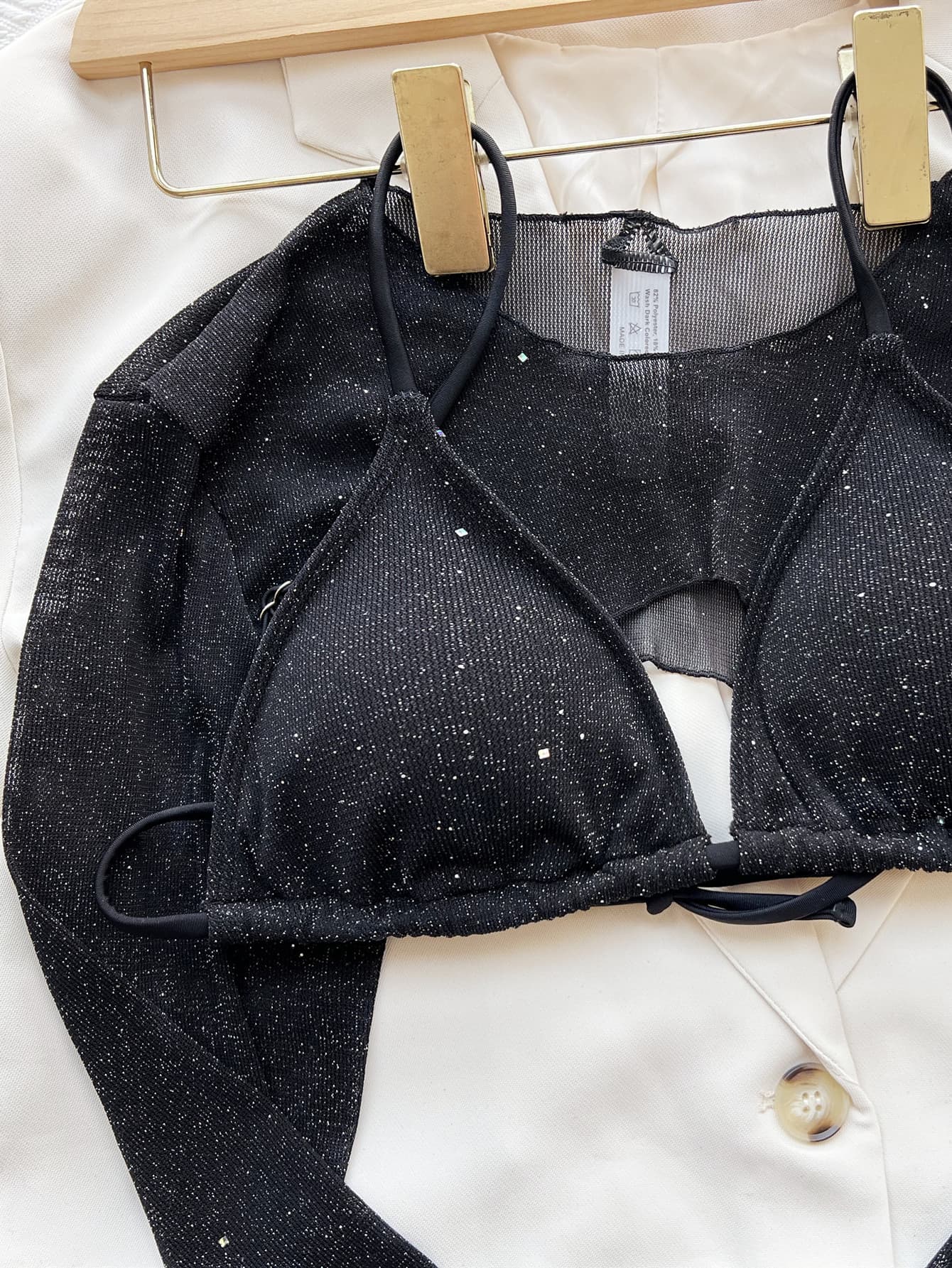 Glitter three-piece swim set for women - Godess beauty  #