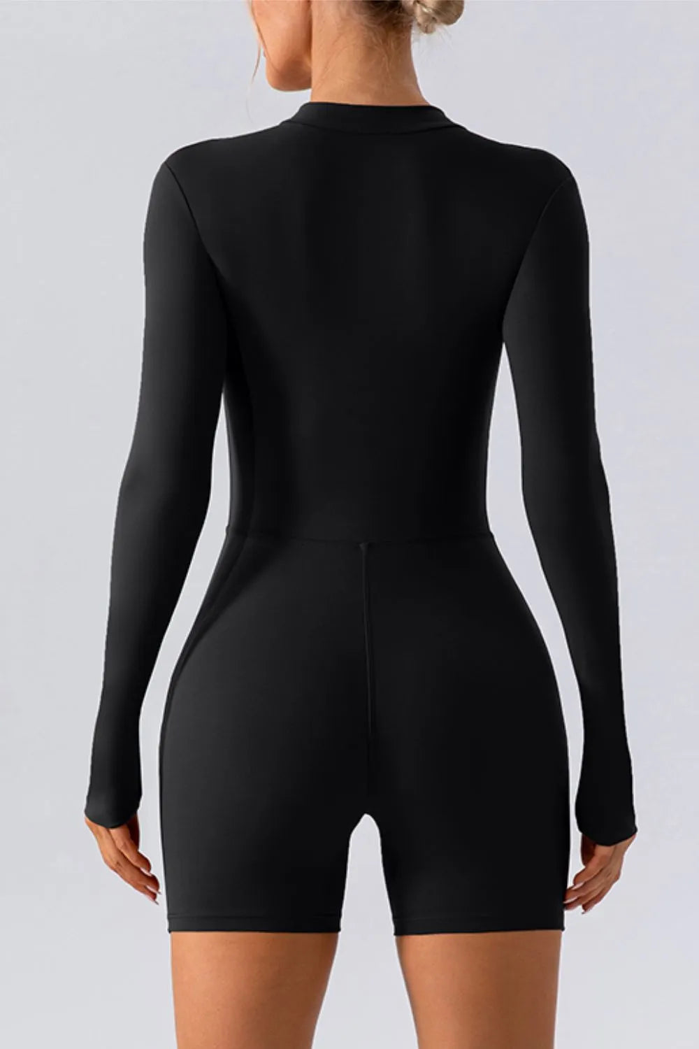 Half Zip Long Sleeve Active Romper - Godess beauty  #