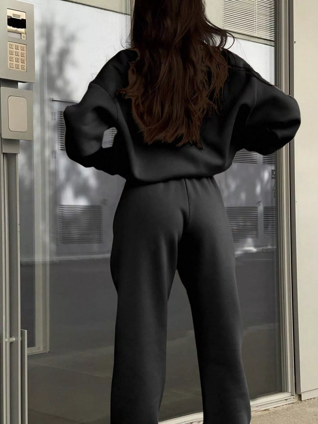 Half Zip Sweatshirt and Pants Set - Godess beauty  #