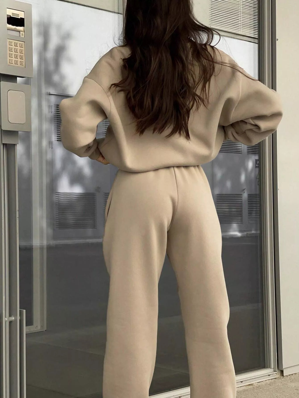 Half Zip Sweatshirt and Pants Set - Godess beauty  #