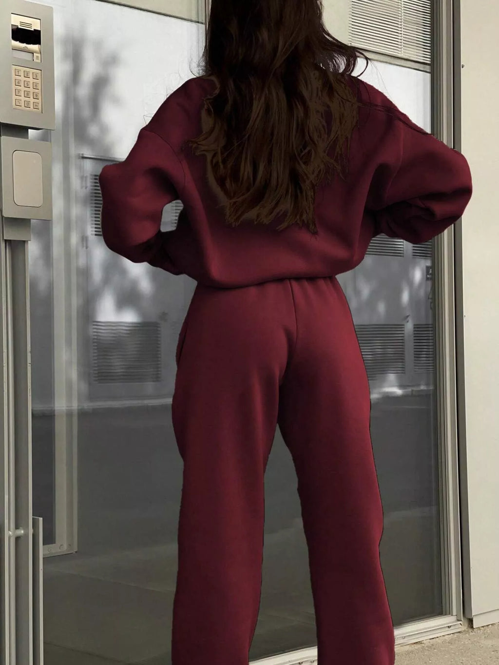 Half Zip Sweatshirt and Pants Set - Godess beauty  #