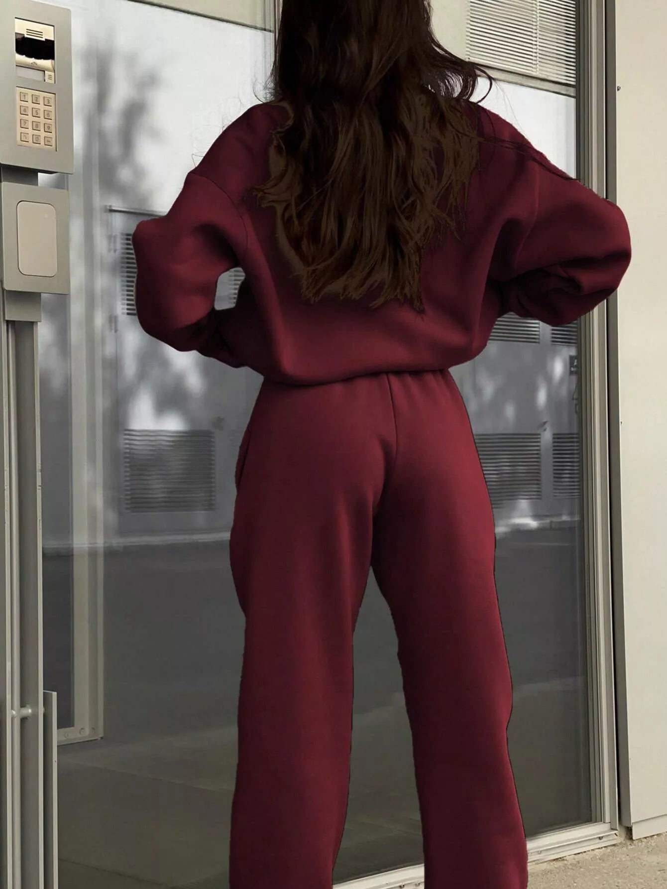 Half Zip Sweatshirt and Pants Set - Godess beauty  #