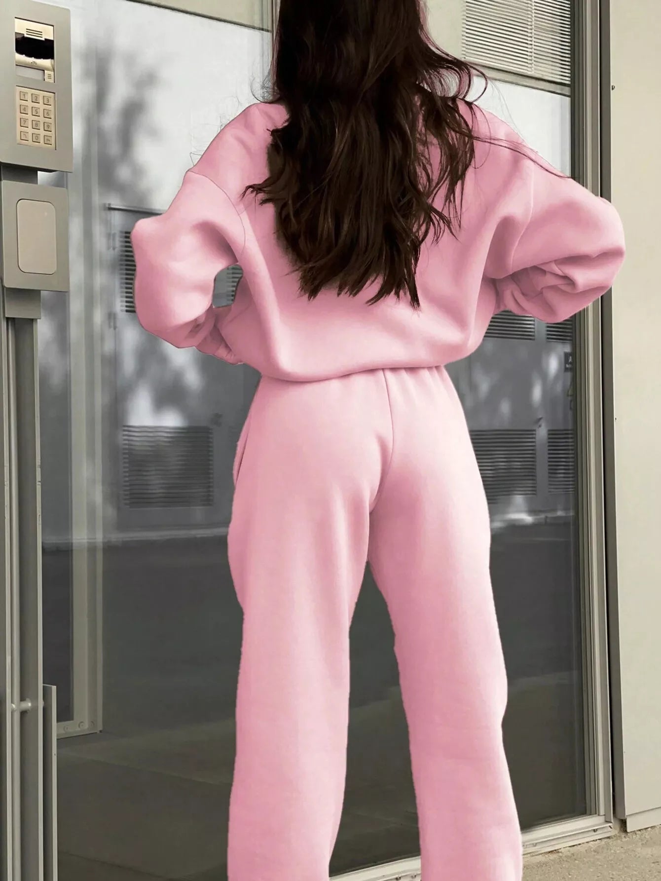 Half Zip Sweatshirt and Pants Set - Godess beauty  #