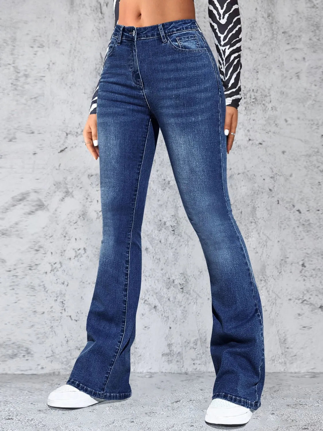 High Rise Jeans with Pockets - Godess beauty  #
