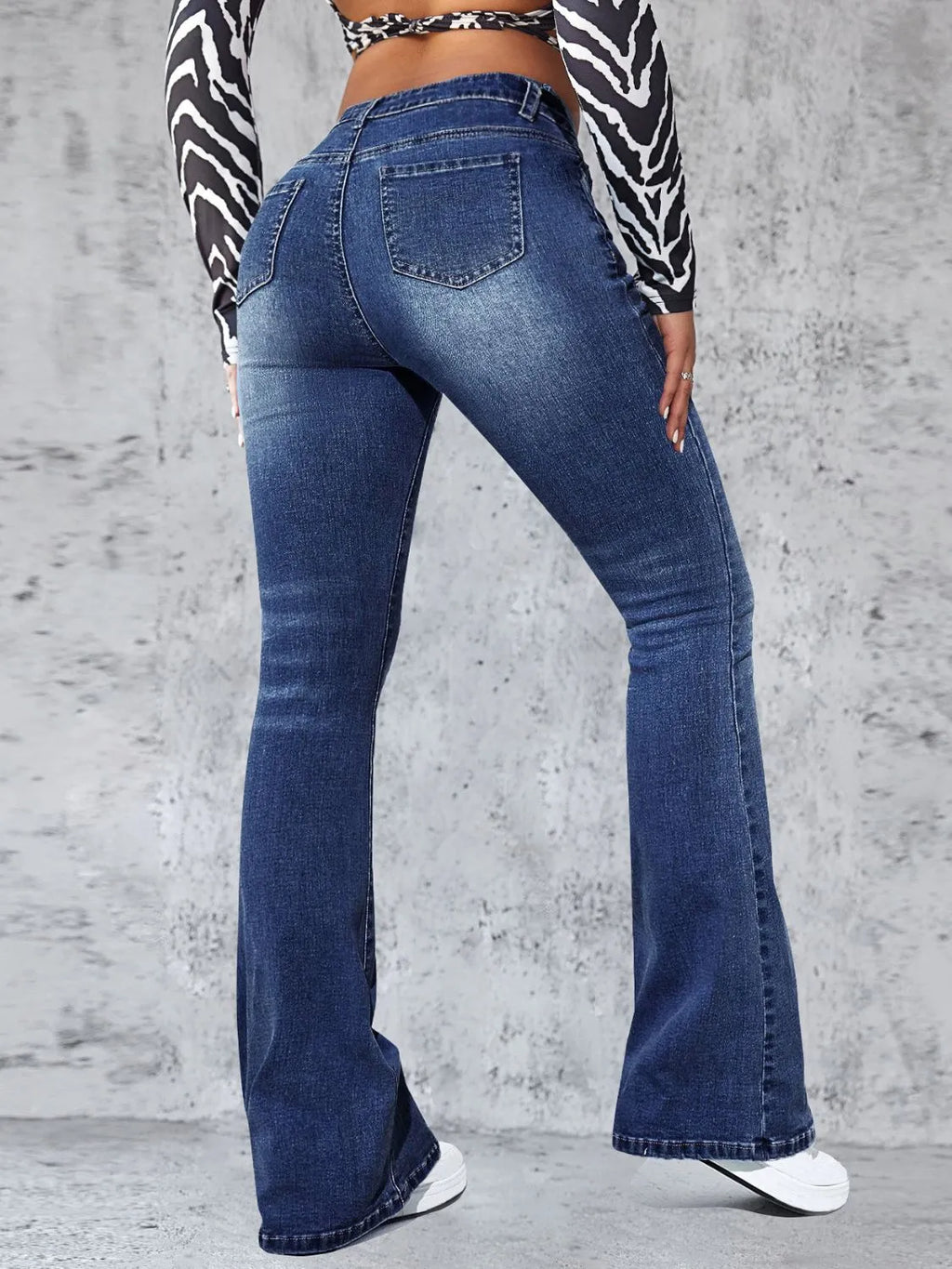 High Rise Jeans with Pockets - Godess beauty  #