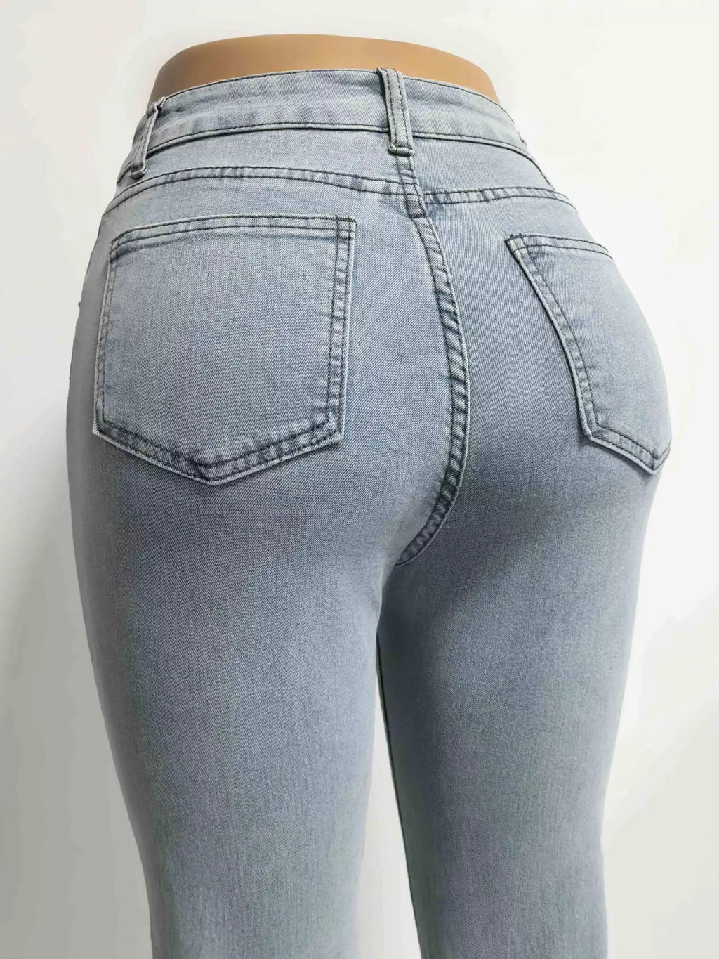 High-Waisted Flare Leg Jeans - Godess beauty  #