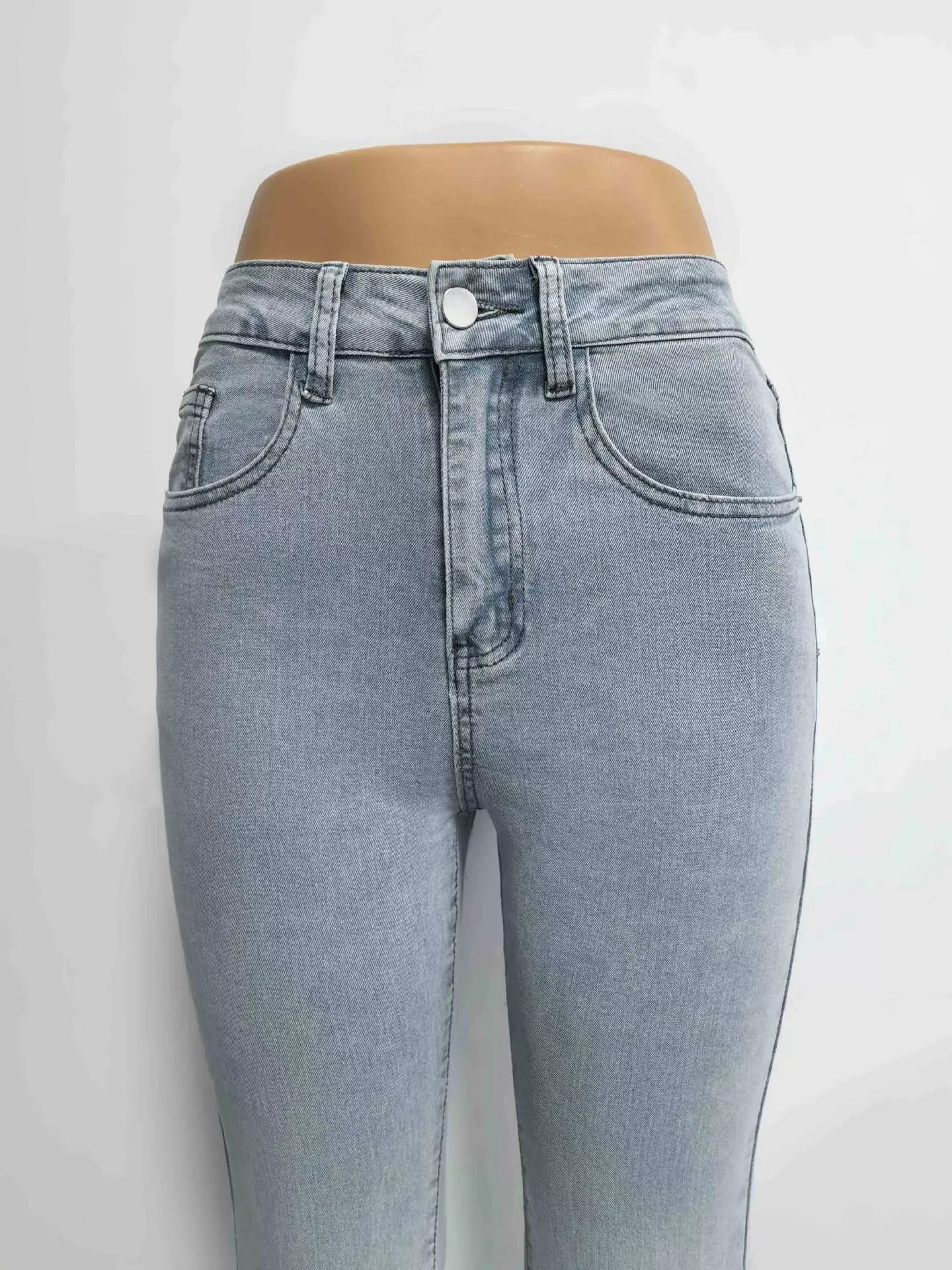 High-Waisted Flare Leg Jeans - Godess beauty  #