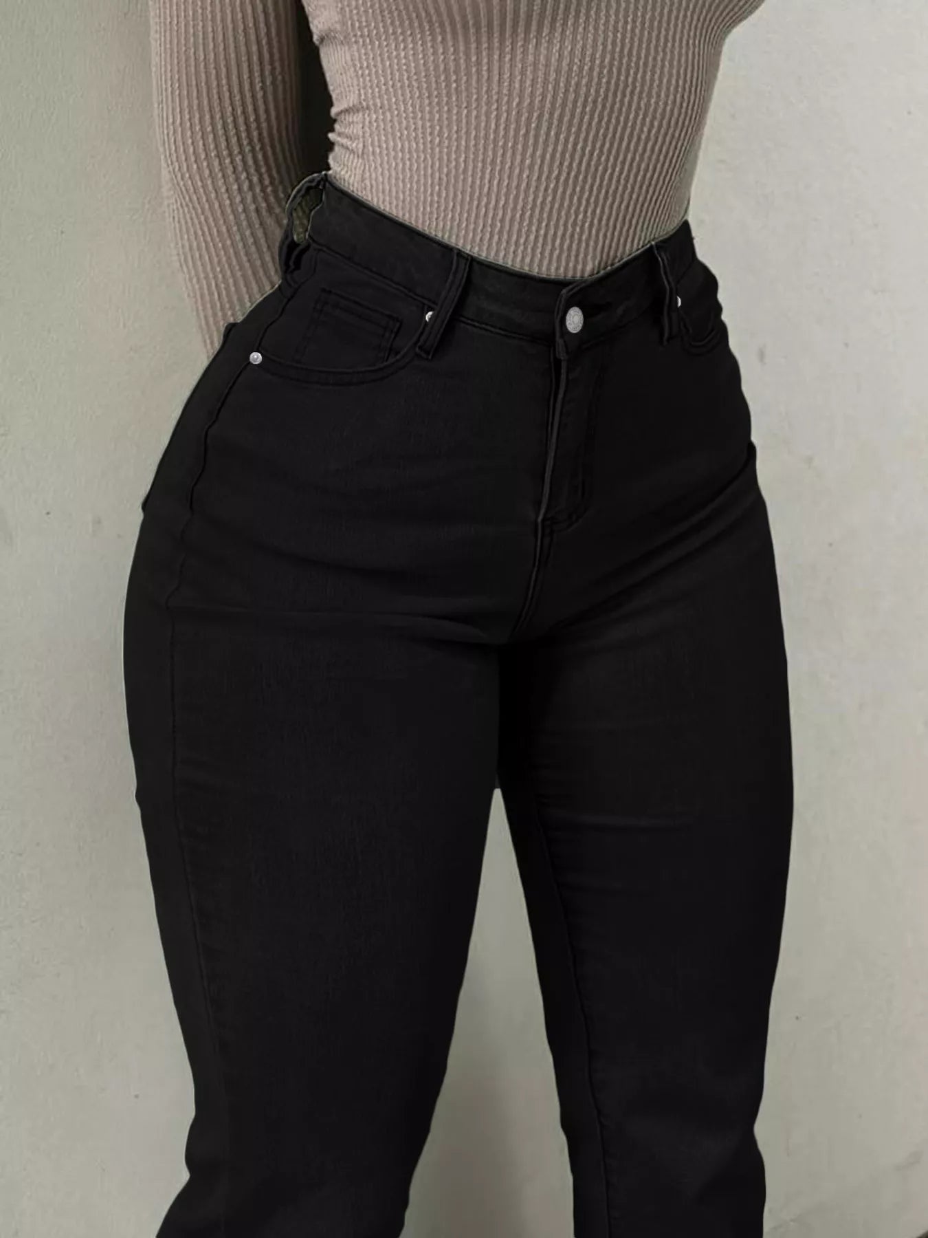 High-Waisted Flare Leg Jeans - Godess beauty  #