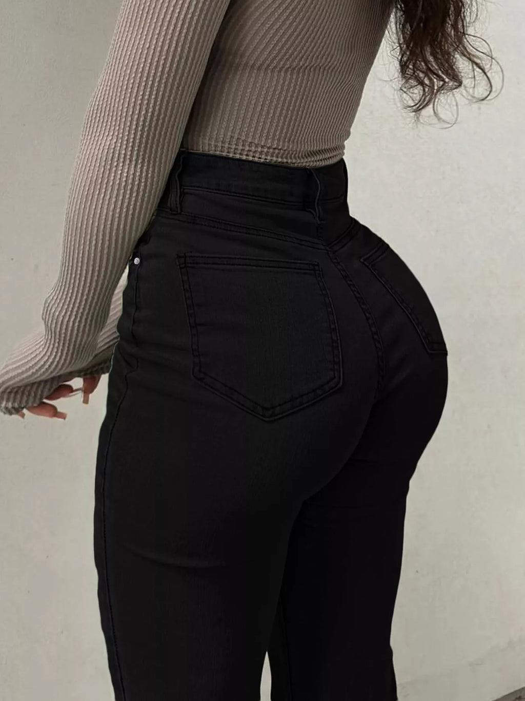 High-Waisted Flare Leg Jeans - Godess beauty  #