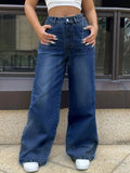High-Waisted Wide Leg Jeans - Godess beauty  #