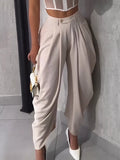 High-Waisted Wide Leg Pleated Pants - Godess beauty  #