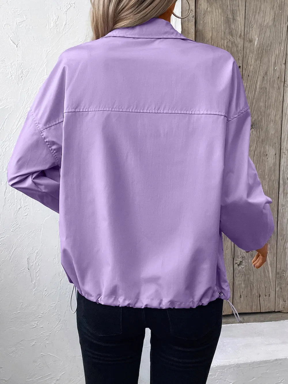 Ivy Lane Pocketed Zip Up Long Sleeve Jacket - Godess Beauty  #