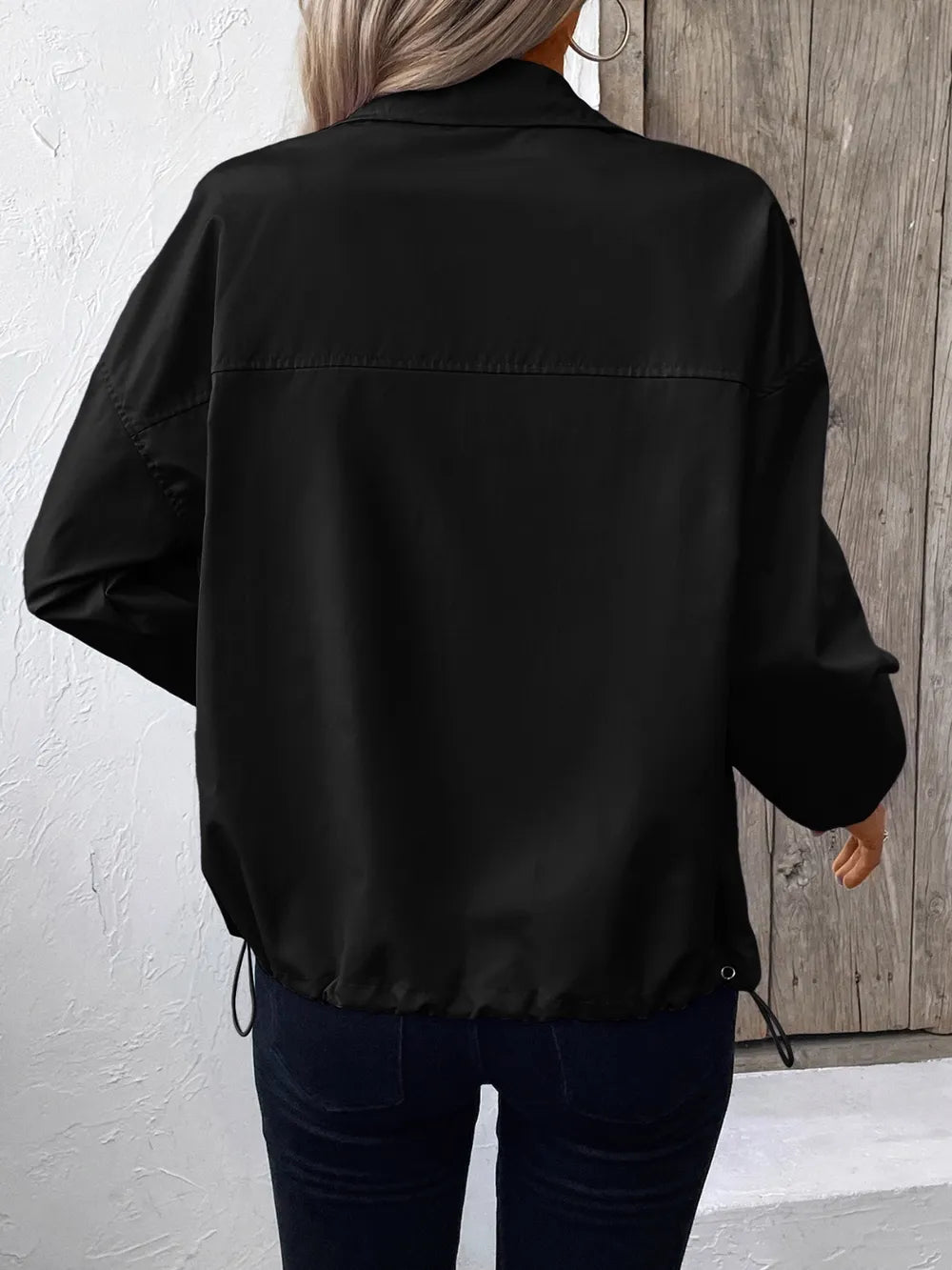 Ivy Lane Pocketed Zip Up Long Sleeve Jacket - Godess Beauty  #