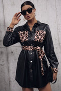 Ivy Lane Tied Leopard Snap Down Trench Coat - Godess Beauty  #