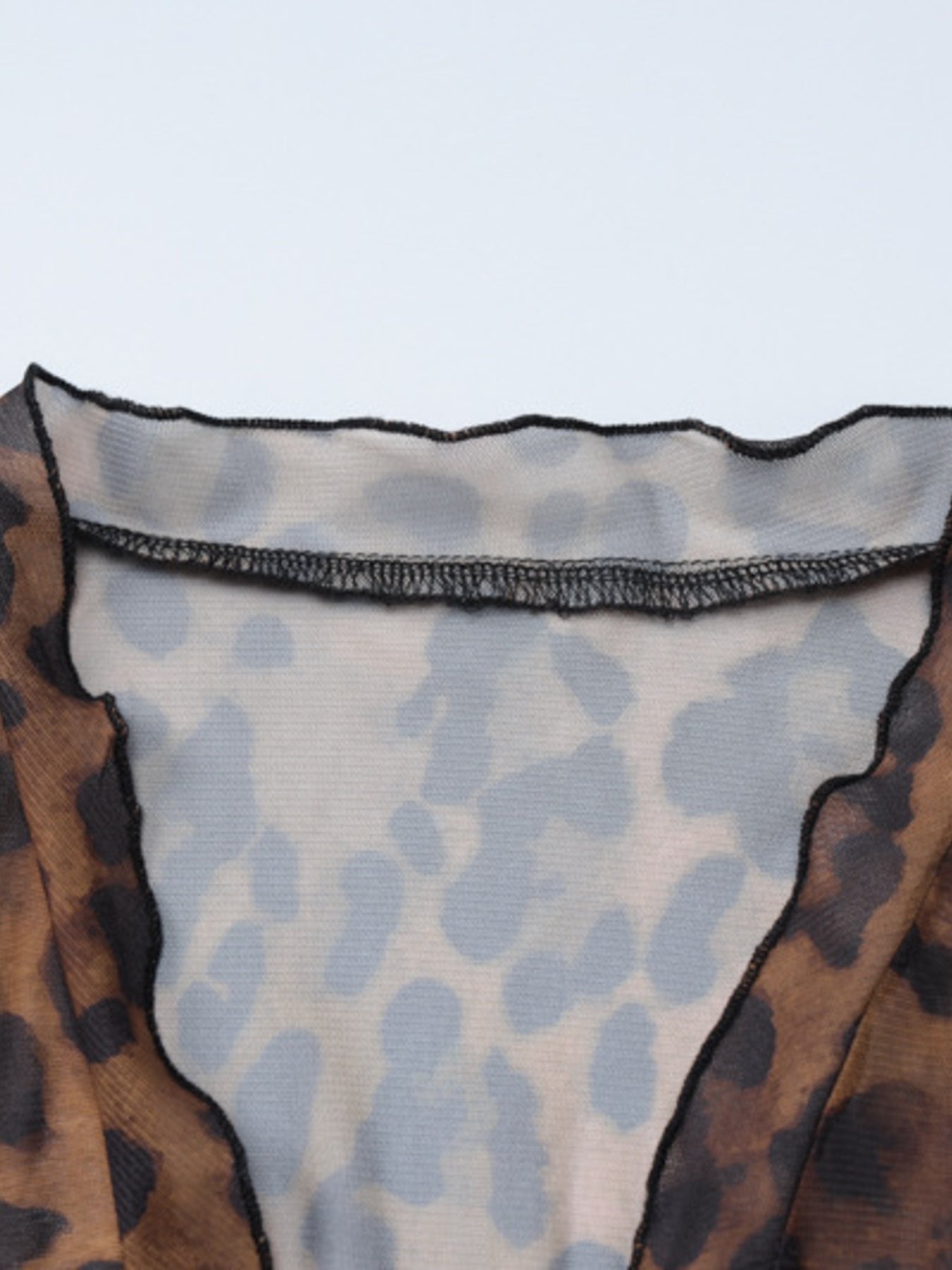 Leopard Print Tie Front Blouse - Godess beauty  #