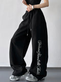 Loose Fit Drawstring Wide Leg Pants - Godess Beauty  #